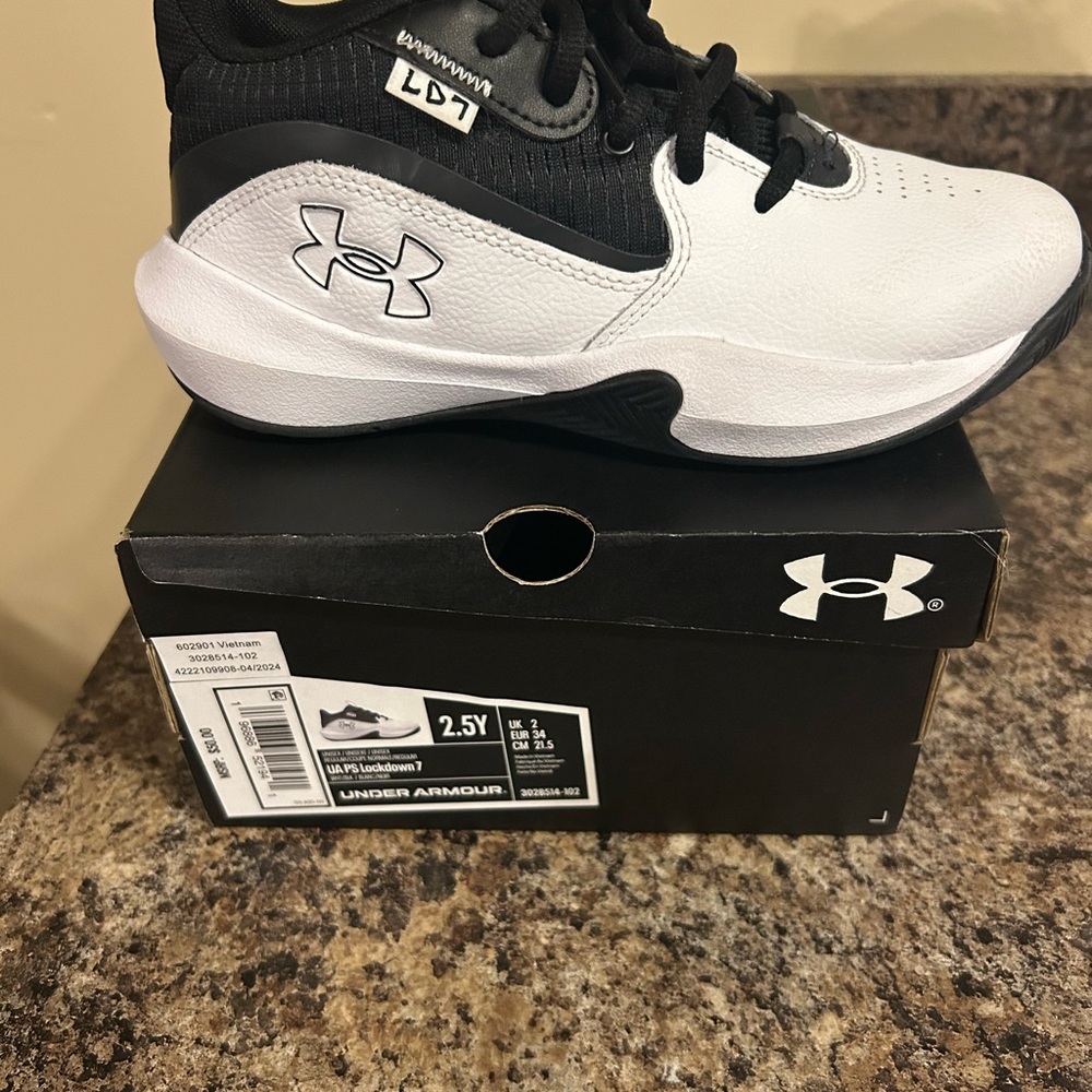 Under Armour Kids' Black and White Sneakers